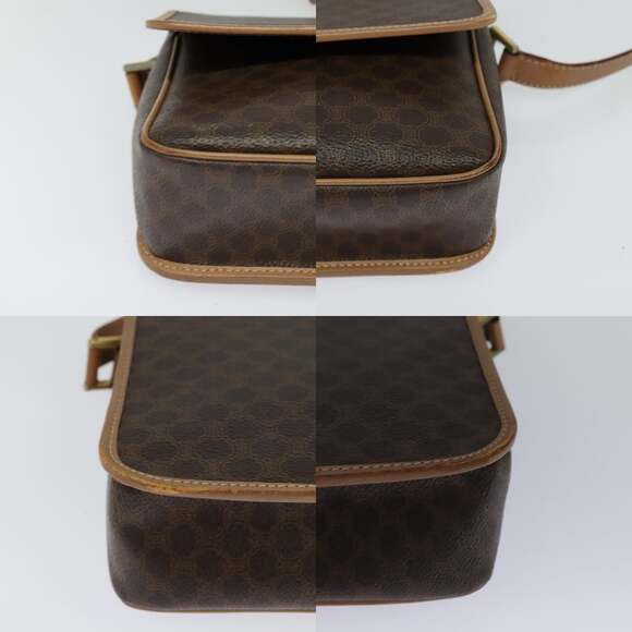 CELINE Macadam Canvas Circle Shoulder Bag Pvc Leather Brown Gold - Picture 10 of 12